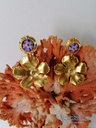 Pendientes flores erizos lilas