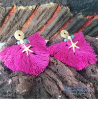 [AT-J-XXX88] Pendientes crochet fuscia