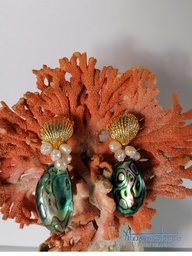 [AT-J-XXX101] Pendientes abalon perlas