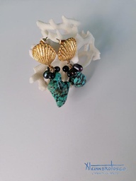 [AT-J-XXX103] Pendientes turquesas perlas