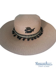 [AT-A-XXX123] Sombrero pamela negro pez cuero